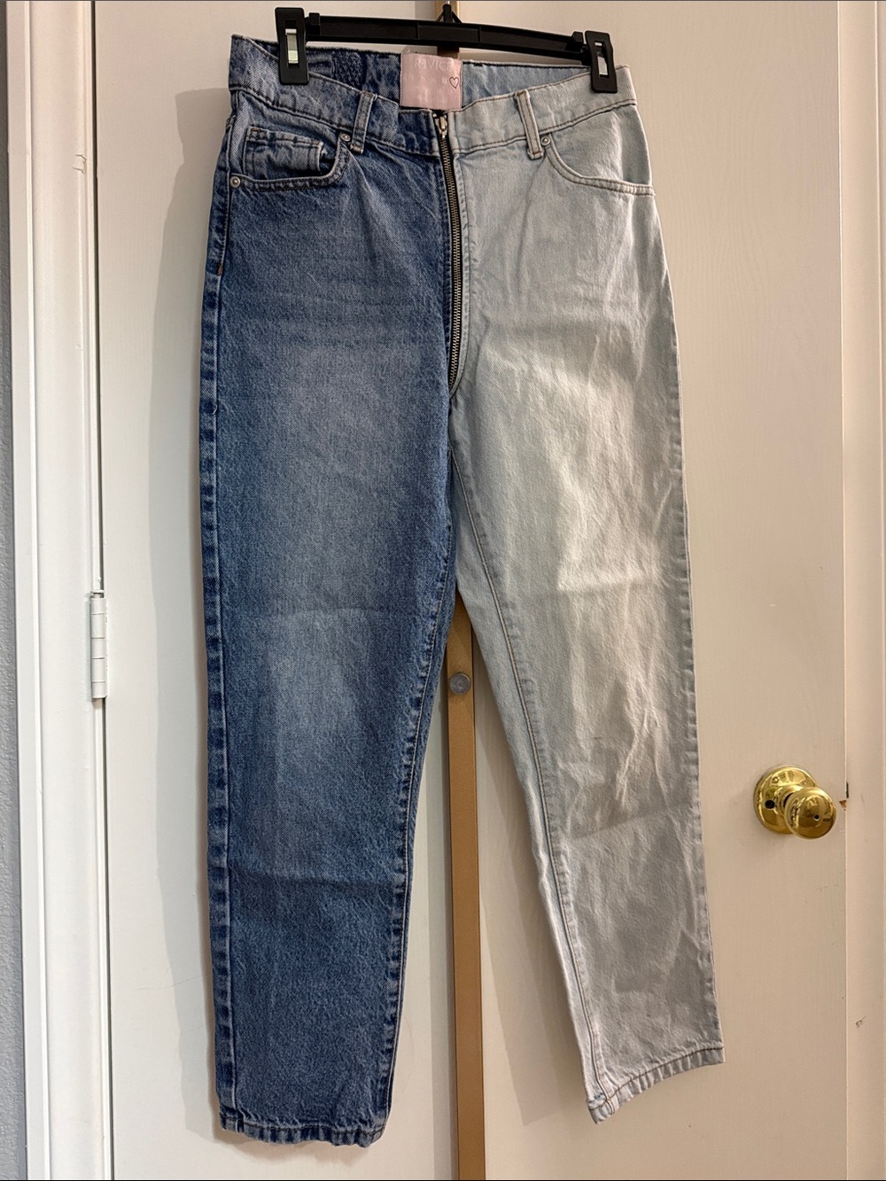 REVICE Two-Tone Dark Blue and Light Blue Jeans